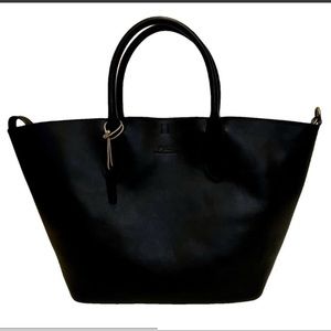 NWT Ralph Lauren Leather Medium Black and tan Bellport Reversible Tote